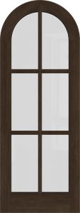 Mahogany Round Top Full Lite, 6 Lite SDL Single Door|G601-R-OG