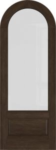 Mahogany Round Top 3/4 Lite 1 Panel Single Door|G7501-R-OG