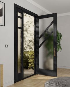 Mahogany Suez Full Lite, Artistic Lite Designer SDL Contemporary Modern Shaker Single Door, Sidelite