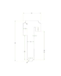 Mahogany (Meranti) Astragal 3.78x1.56x122 for 2-1/4 Doors