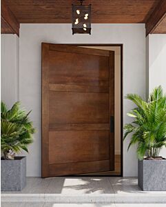 TriTimber|Mahogany TriTimber Solid 3 Panel Contemporary Modern Shaker Pivot Door