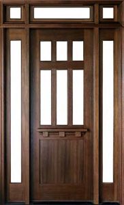 Mahogany Tuscany Glencoe Impact Single Door/Wraparound Transom