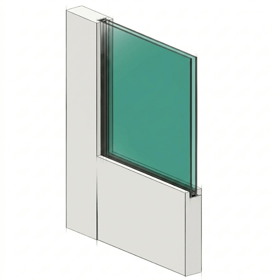 Insulated glass unit overall thickness diagram