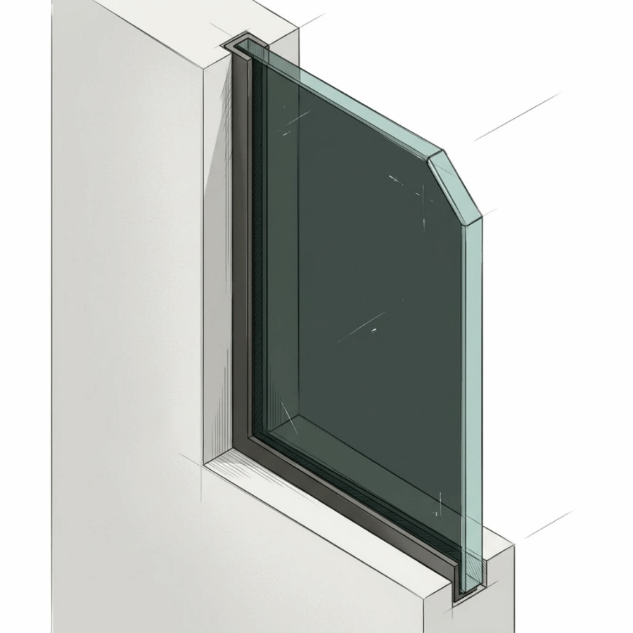 Single pane door glazing thickness example