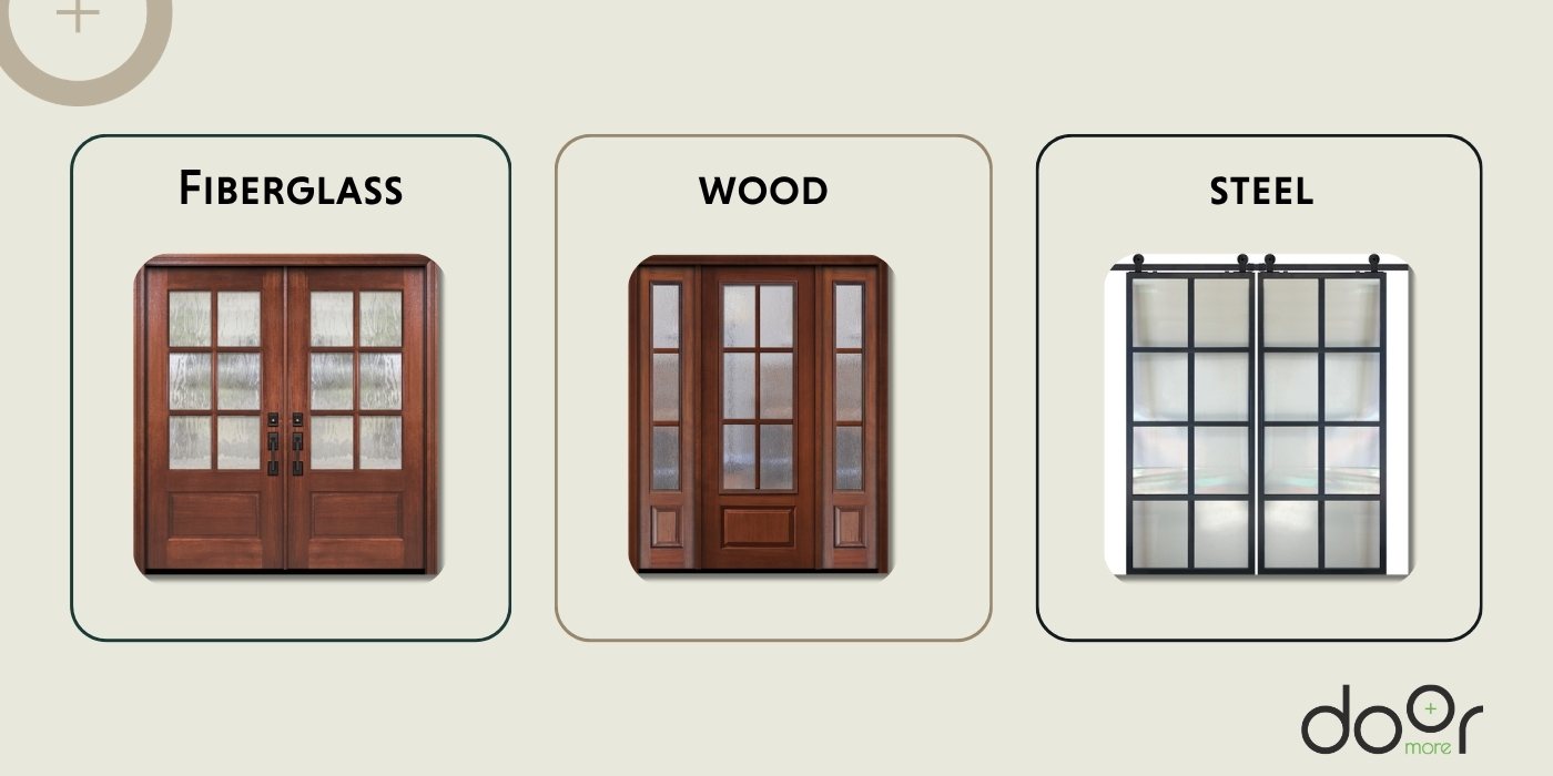 Craftsman Style Entryway A front porch with a wood Craftsman door, tapered columns on stone bases, and a slate stone floor.