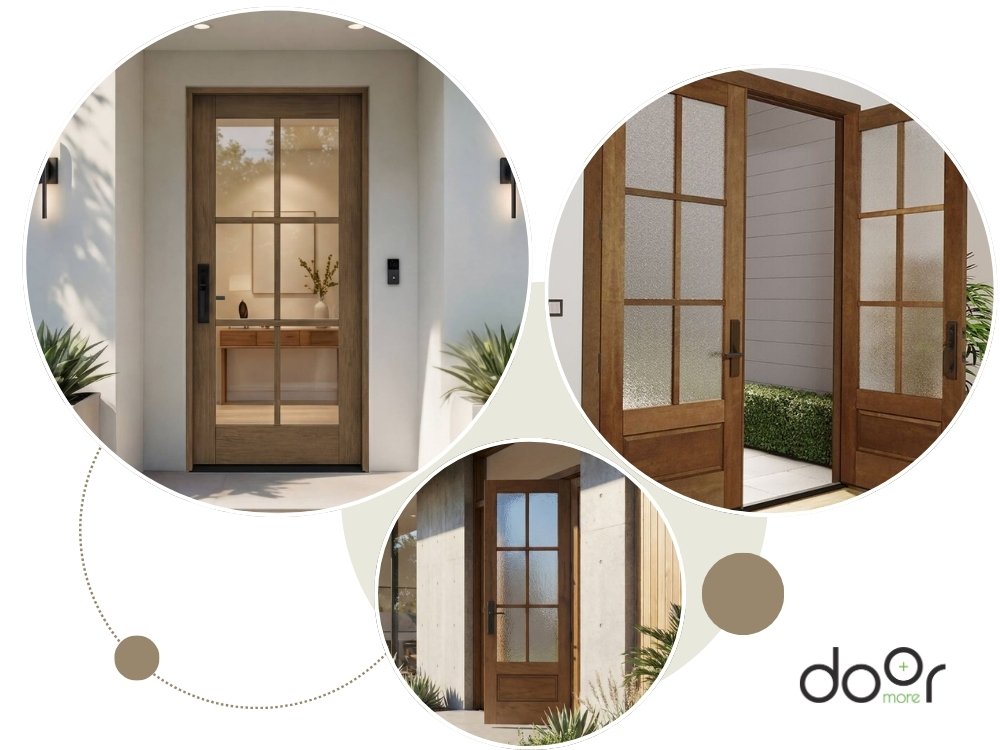 Divided lite French door collage showing divided lite grille patterns